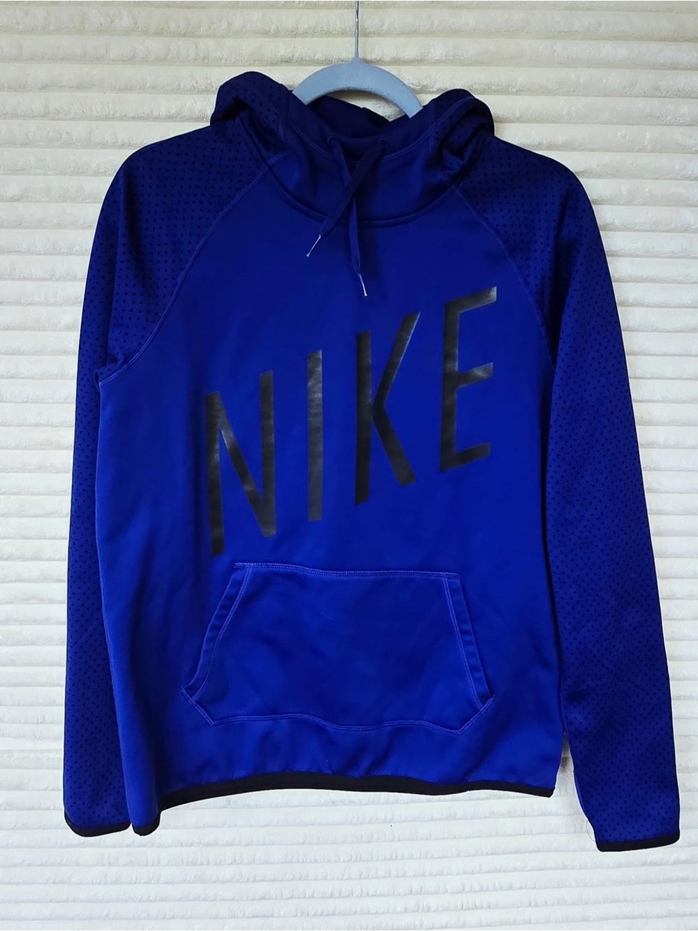 Nike Royal Blue Crewneck Hoodie with Black Logo